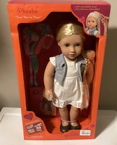 Muñeca Our Generation Phoebe "From Hair to There" nueva con leves daños en el paquete - Imagen 1 de 4