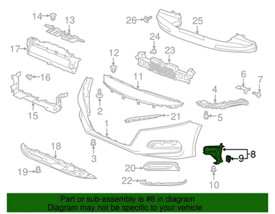 2018-2020 Honda Accord Genuine Left Front Bumper Side Duct OEM 71317-TVA-A00 Foto 1 de 3