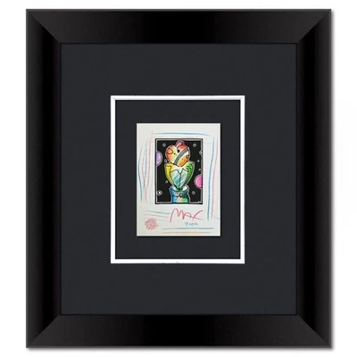 Peter Max enmarcado único en su tipo medios mixtos firmados a mano Foto 1 de 3