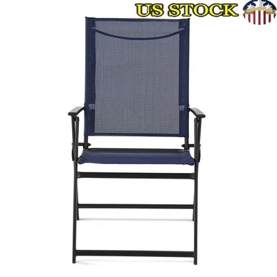 Juego de 2 sillones de patio plegables para exteriores silla portátil de acero NUEVO Foto 1 de 4