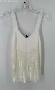 NWT Express White Lace V-Neck Spaghetti Strap Camisole Womens Tank Top Size XS - Picture 1 of 6
