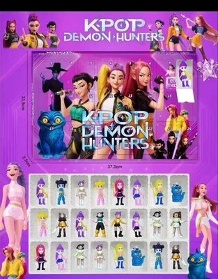 2025 Kpop Demon Hunters Advent Calendar 24 Collectible Figure Toy Countdown Xmas - Image 1 of 2