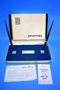 Vintage Sheaffer's Triumph Schreibtisch Set mit Desert Dry Steckdose 14k Federn SCHÖN - Bild 1 von 24