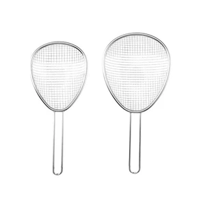 Long Handle Stainless Steel Oil Grid Scoop for Frying and Water Straining - Picture 1 of 15