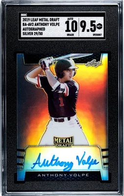 2019 Leaf Metal Draft Anthony Volpe SILVER /50 SGC 9.5 w/10 AUTO - Image 1 of 2