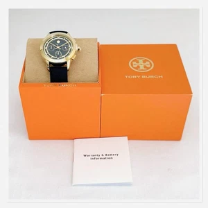 TORY BURCH Chronograph T Monogram Jacquard Leather Strap - Picture 1 of 9