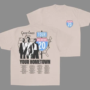 Jonas Brothers Grüße aus deiner Heimatstadt Route 20 Tour zweiseitig T-Shirt Fans - Bild 1 von 5