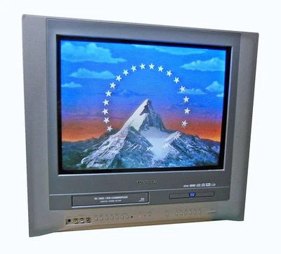 Toshiba Model MW20FM1 - 20" Flat Screen CRT TV Combo w/ Built-in DVD & VCR VHS - Image 1 of 4