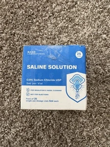 Base Laboratories. SALINE SOLUTION. 0.9% Sodium Chloride.Exp. 09/10/2027. New - Picture 1 of 4
