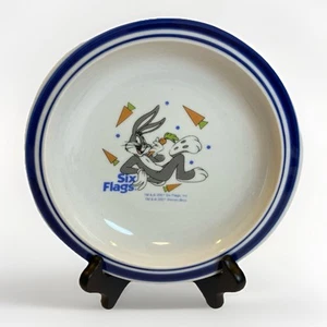 Looney Tunes Six Flags Vintage 2001 Plate Bowl Bugs Bunny - Picture 1 of 7