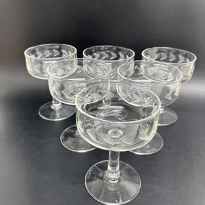 De colección 6x Javit Grabado 4.5" Grabado Cupé Copas de Champán Sherbet - Imagen 1 de 4