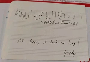 GORDY HAAB COMPOSER SIGNED STAR WARS BATTLEFRONT SHEET MUSIC THEME HAND DRAWN 🎵 - Picture 1 of 2