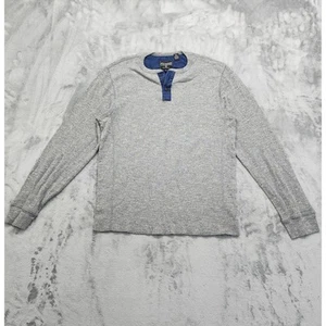 PX Premium Xpression Shirt Mens L Gray Pullover Henley Button Neck Long Sleeves - Picture 1 of 10