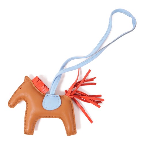 HERMÈS Charm HERMES Rodeo PM Milo皮革 pelle marrone rosso azzurro