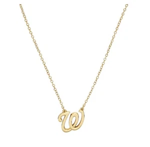 Bijoux Sport MLB Gold Plated Brass Logo Charm Necklace - Washington Nationals - Picture 1 of 1
