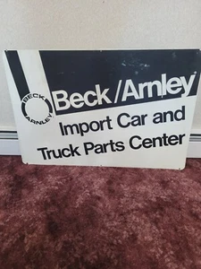 vintage beck arnley import car and truck parts center metal sign 36" X 24" - Picture 1 of 12
