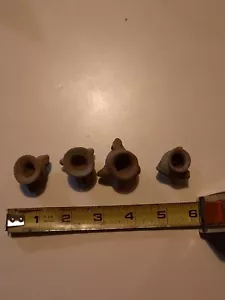 Lot 4 Pre Columbian Maya Mexican Mexico Pottery Poison Pots some Color - Reduced - Picture 1 of 7