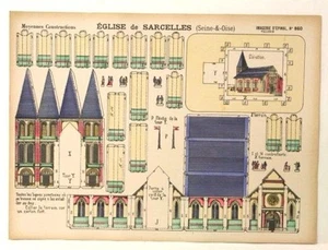 Imagerie D’Epinal No 860 Eglise de Sarcelles/Moyennes Constructions paper model - Picture 1 of 1