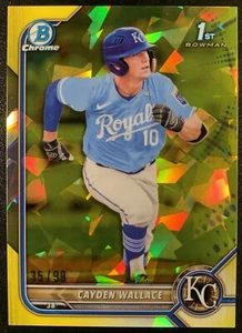 2022 Bowman Draft Chrome Sapphire Edition CAYDEN WALLACE 1st Bowman Yellow #/99 - Picture 1 of 2