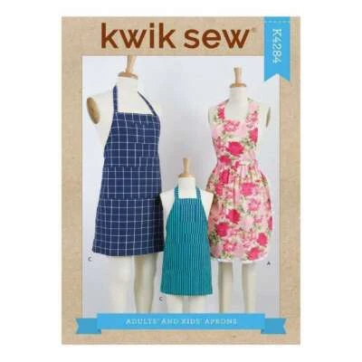 Kwik Sew Pattern K4284 | Unisex Adults S-XL & Kids S-XL Full & Half Aprons - Image 1 of 2
