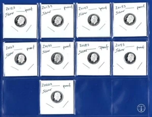 2012 - 2020 S Silver Proof Roosevelt Dime Set-Gem Proof-9 Dimes - Picture 1 of 1