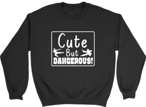 Cute but Dangerous Boys Girls Kids Childrens Jumper Sweatshirt - Picture 1 of 11