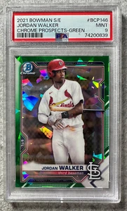 2021 Jordan Walker Bowman Sapphire Edition #BCP-146 Green Refractor /125 PSA 9 - Picture 1 of 2