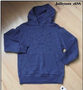 Blaues Kapuzenoberteil Skater-Druck Hoodie Sweatshirt mit Tasche für Jungen 8 Jahre neu mit Etikett - Bild 1 von 2