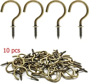 10 Stück 1-1/4 Cup Schraubhaken Einschraubhaken Deckenhaken selbstschneidend Bronze - Bild 1 von 7