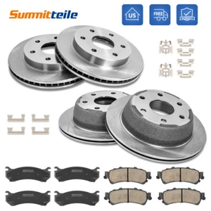 Front Rear Disc Rotors & Brake Pads For Chevy Silverado GMC Sierra 1500 6-Lugs - Bild 1 von 15