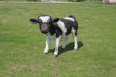 Estatua de vaca de granja de pie tamaño natural estatua de jardín decoración hogar granja Foto 1 de 2