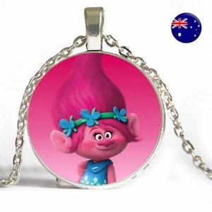 Girl Child Kid Trolls Poppy Jewlery Gemstone Pendant Necklace Birthday Gift - Picture 1 of 4