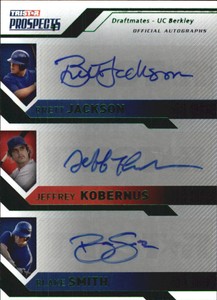 2009 TRISTAR Prospects Plus Autographs Green #94 Jackson/Kobernus/Smith /25
