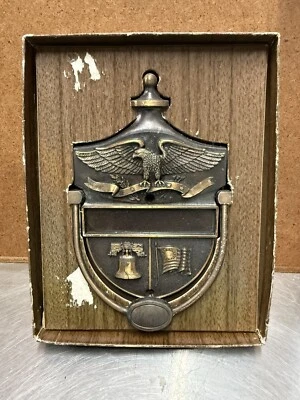 Llamador de puerta de metal de colección águila patriótica colonial campana de la libertad bandera Foto 1 de 4