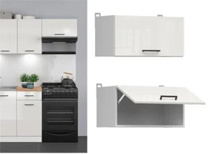 Kitchen Wall Unit 600mm Extractor Housing Half Cabinet White Chalk Gloss Junona - Picture 1 of 15