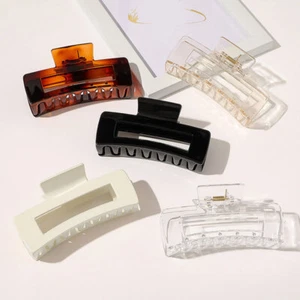 Acrylic Hair Claw Solid Color Hair Accessories Ponytail Hairpin Headwear Swee ~ - Picture 1 of 16