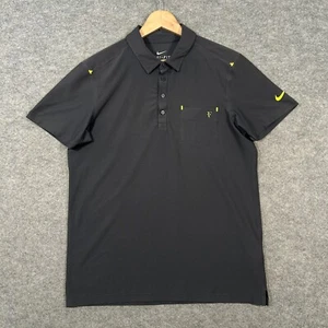 Nike Poloshirt Herren Medium Roger Federer 2012 French Open Grau Volt Tennis RF - Bild 1 von 15