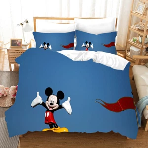 Mickey, welcome you Pillowcase Queen Bedding Set Duvet Quilt Cover - Picture 1 of 9