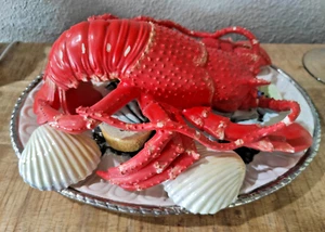 Large Italian Majolica Lobster Glazed Ceramic Centerpiece **RARE** - Picture 1 of 11