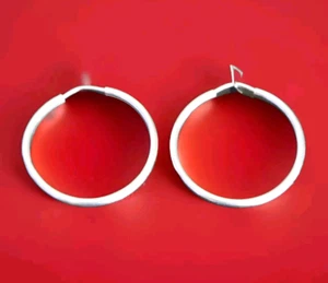 Erick's Sterling Silver Tubular 1 in. Wide Hoop Earrings Taxco.925 - Picture 1 of 5