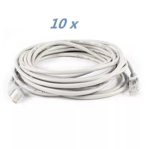 10x 16FT 16feet CAT5e Cable Ethernet Lan Network CAT5 RJ45 Patch Cord Gray NEW - Picture 1 of 2