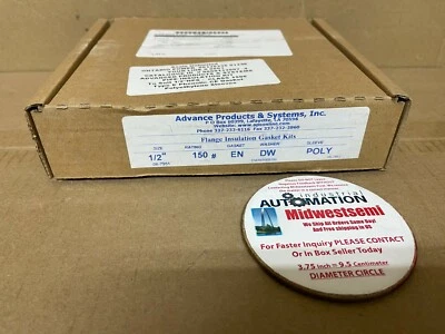 NEW KIT ADVANCE PRODUCTS 1/2" 150# EN DW POLY FLANGE INSULATION GASKET FAST SHIP - Image 1 of 4