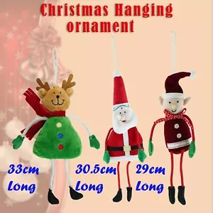 Large Plush Xmas Character Santa Reindeer Decoration Christmas Hanging Ornaments - Picture 1 of 44