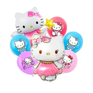 18 Pcs Hello Kitty Balloon Set Foil Balloons for Kitty Party Decoration Supplies - Picture 1 of 10