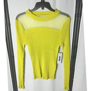 Calvin Klein Damen Struktur Strick Langarm Bluse Grün Shirt Größe M - Bild 1 von 2