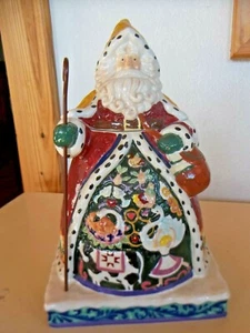 Barattolo biscotti Babbo Natale Jim Shore in ceramica 14" alto 2 pezzi - Foto 1 di 9