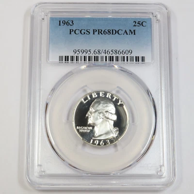 1963 P PCGS PR68 DCAM | SILVER - Washington Quarter - 25c US Coin #43066A - Image 1 of 2