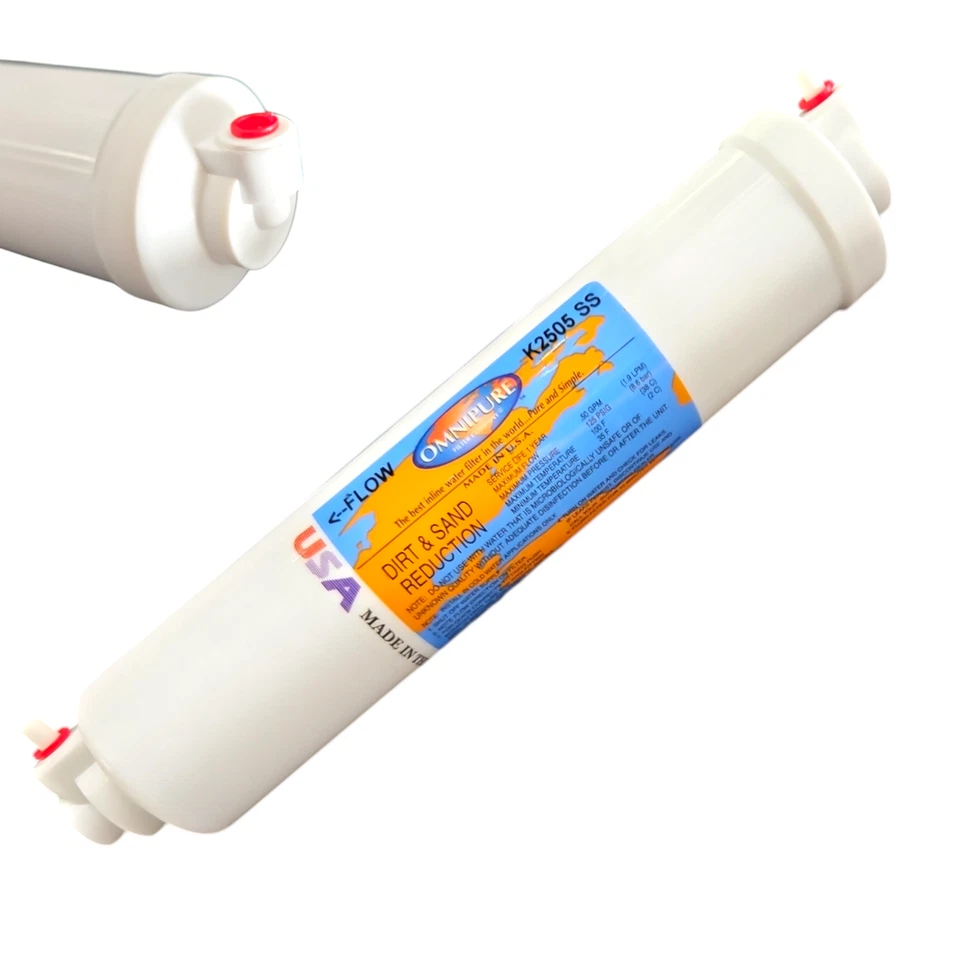 Omnipure K2505-SS Dirt & Sand Reduction 10"x 2" for 1/4" Quick Connection Elbow - Image 1 of 1