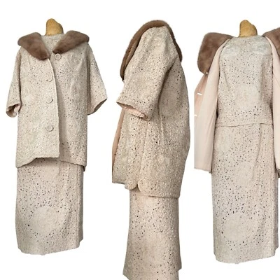 Лента трикотажа 1940-х юбка костюм 3 изделия норки отделки куртка - Изображение 1 из 4