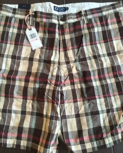 Chaps NUEVOS Para Hombre Multicolor a Cuadros Frente Plano 100% Algodón Pantalones Cortos Cintura 40 Precio de venta sugerido por el fabricante $60 - Imagen 1 de 4